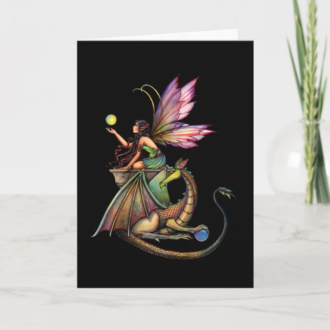 Carte Dragon Fairy gothique par Molly Harrison (Devant)