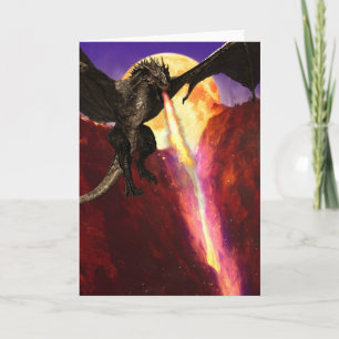 Carte Dragon Fire Respirer Lava Lune foncée