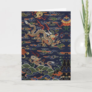 Carte Dragon impérial doré et Nuages auspiciens