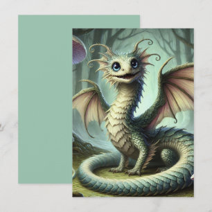 Carte Dragon Jabberwocky Cute Imaginaire Créature Art