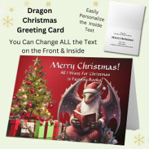 Dragon Père Noël Lecture Livre Joyeux Noël