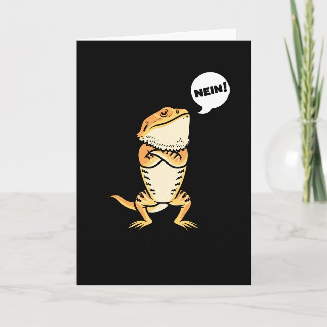 Carte Dragon Pogona Reptile Lizard à tête nue (Devant)