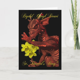 Carte Dragon rouge Dydd Gwyl Dewi de jour de St Davids