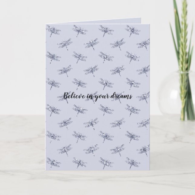 Carte Dragonflies de Parties scintillant de lavande viol (Devant)