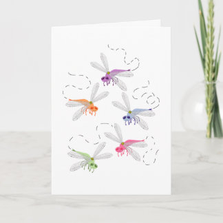 Carte Dragonflies Whimsical Cartoon Art