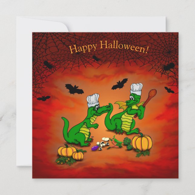 Carte Dragons - Joyeux Halloween ! Aujourd'hui je vais c (Devant)