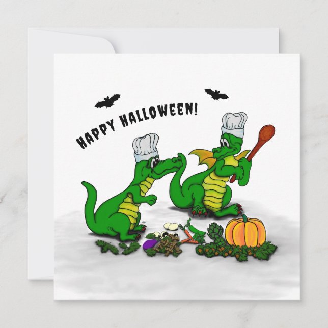 Carte Dragons - Joyeux Halloween ! Aujourd'hui je vais c (Devant)