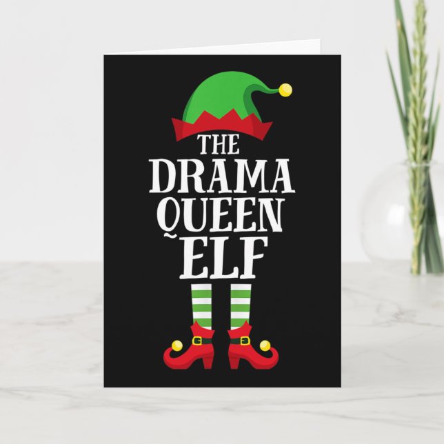 Carte Drame Queen Elf Correspondant Famille Groupe Noël  (Devant)