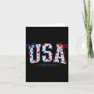 Carte Drapeau américain 4 juillet nœud coquette floral p
