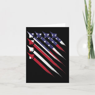 Carte Drapeau Américain 4 juillet Patriotique Jet États-