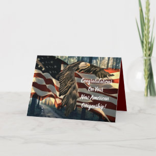 Carte Drapeau américain aigle citoyenneté américaine 