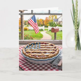 Carte Drapeau américain du 4 juillet sur une tarte aux c