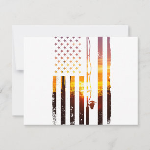 Carte Drapeau américain Fisher Pêcheur Funny Bass Fis