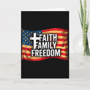 Carte Drapeau Américain Foi Famille Liberté Chrétien 