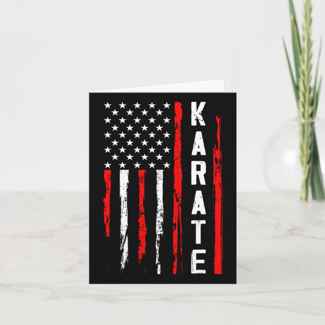 Carte Drapeau américain Karate (Devant)
