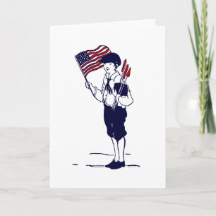 Carte Drapeau américain patriotique et feu d'artifice ga