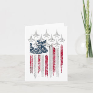 Carte Drapeau américain patriotique Jets Lover 4 juillet