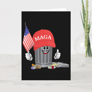 Carte Drapeau américain personnage de dessin animé Funny