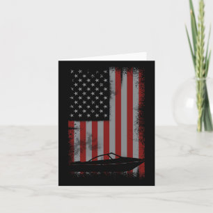 Carte Drapeau Américain Rétro Cadeau De Bateau À Moteur