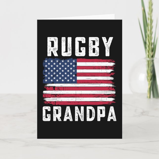 Carte Drapeau américain Rugby Grandpa 4 juillet (Devant)