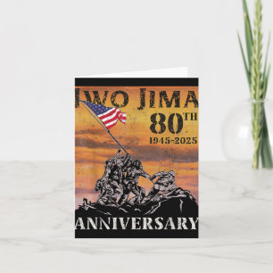 Carte Drapeau américain vétéran Iwo Jima 80e anniversair