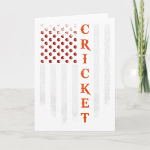 Carte Drapeau américain vintage de cricket patriotique
