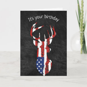 Carte Drapeau Anniversaire Cerf En Cuir