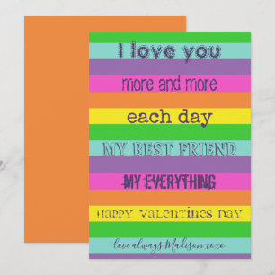 Carte Drapeau arc-en-ciel de la Journée LGBTQ Valentines