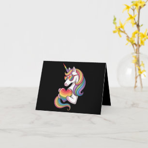 Carte Drapeau arc-en-ciel de la Licorne de Fierté Gay LG