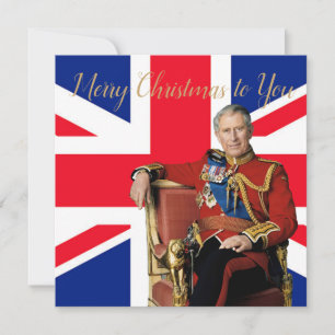 Carte Drapeau britannique King Charles III Salutation de