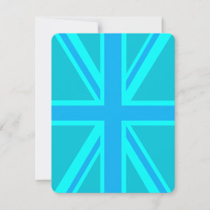 Carte Drapeau britannique Turquoise Union Jack