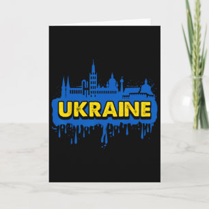 Carte Drapeau cadeau Ukraine Ukraini Kiev Ukrainien Ukra