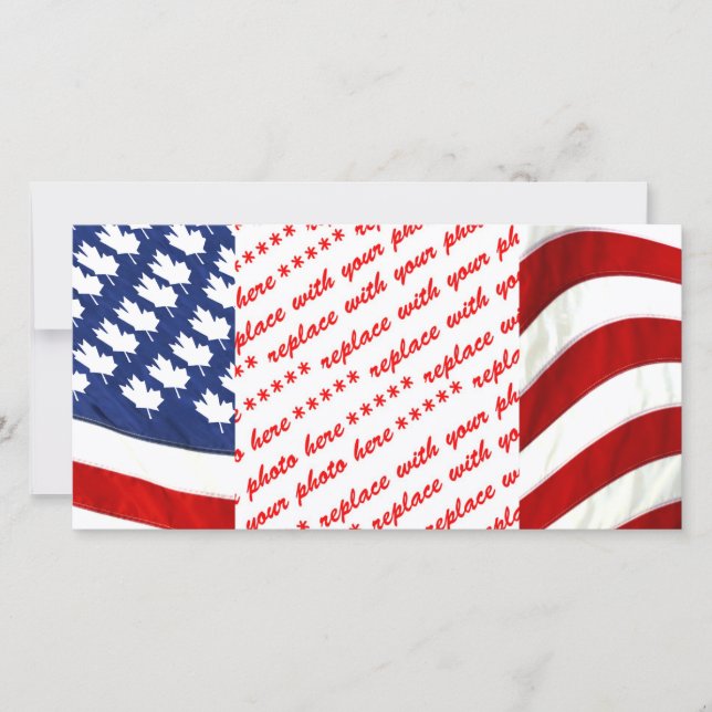 Carte Drapeau canadien/américain (Devant)