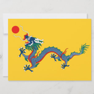 Carte Drapeau chinois de dynastie Qing (dragon chinois)