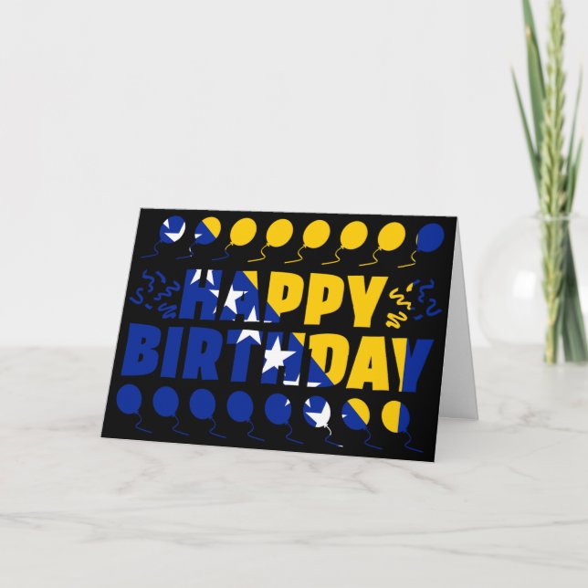 Carte Drapeau de Bosnie Anniversaire patriotique (Devant)
