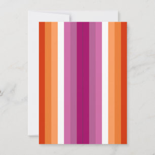 Carte Drapeau de fierté lesbienne Orange Pink Pack 2 Sig