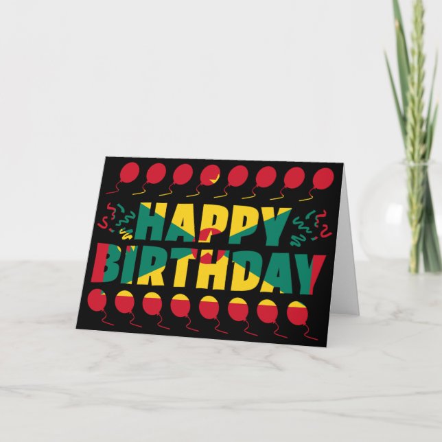 Carte Drapeau de Grenade Anniversaire patriotique (Devant)