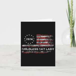 Carte Drapeau de la chatte sans enfant Lady 2024 pour le