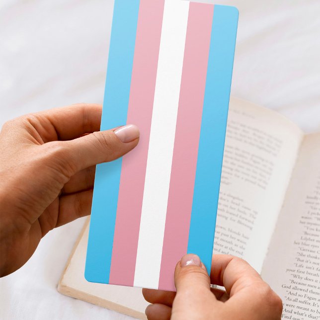 Carte Drapeau de la fierté transgenre Signet bleu rose (Transgender Pride Flag Pink Blue Bookmark)