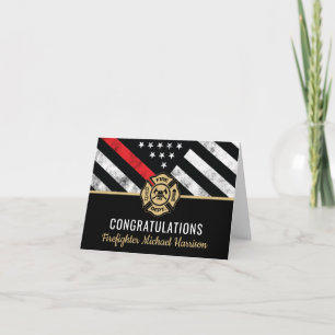 Carte Drapeau de la ligne rouge de l'École des pompiers