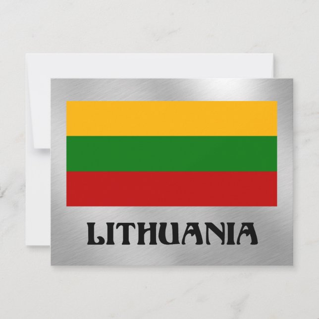 Carte Drapeau de Lituanie (étiqueté) (Devant)