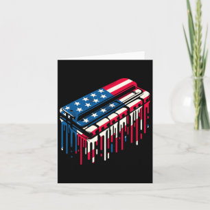 Carte Drapeau de peinture Harmonica American Usa 4 juill