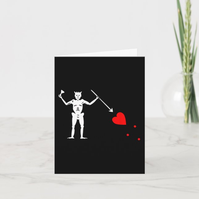 Carte Drapeau de pirate Barbe Noire Jolly Roger Squelett (Devant)