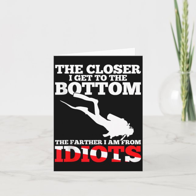 Carte Drapeau de plongée en scaphandre drôle Citation de (Devant)