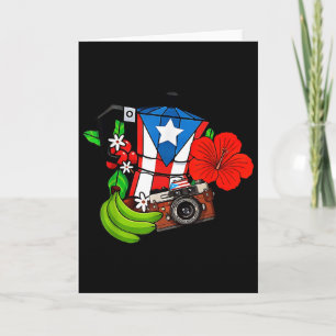 Carte Drapeau de Porto Rico Grenouille Florale Boricua F