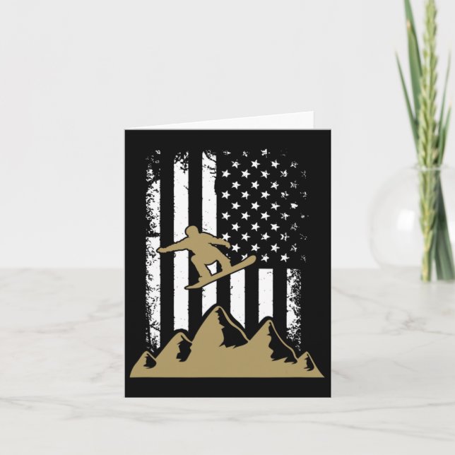 Carte Drapeau de snowboard hiver Snowboard Sport Cadeau  (Devant)