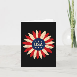 Carte Drapeau De Tournesol Patriotique Perturbé Usa 4 Ju