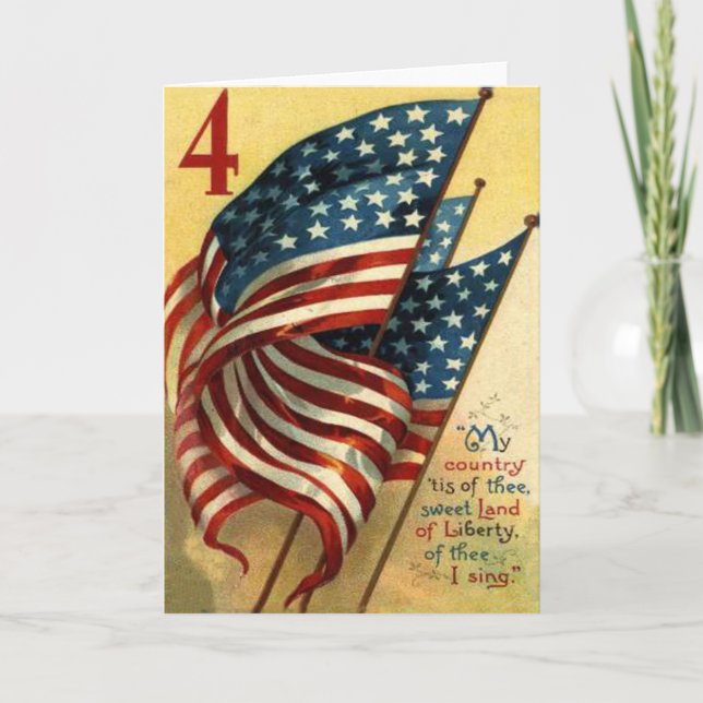 Carte Drapeau des USA 4 juillet (Devant)