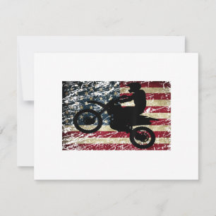 Carte Drapeau Dirt Vélo USA Drapeau T-Shirt Motocross Dr