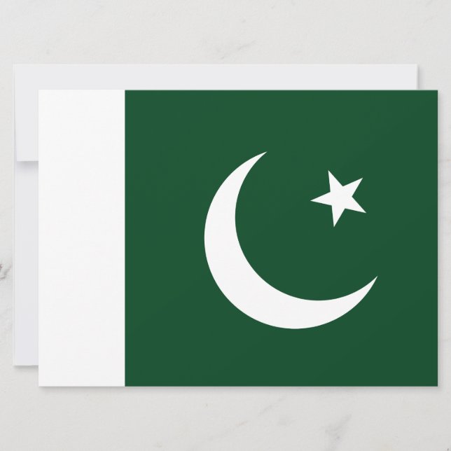 Carte Drapeau du Pakistan (Devant)